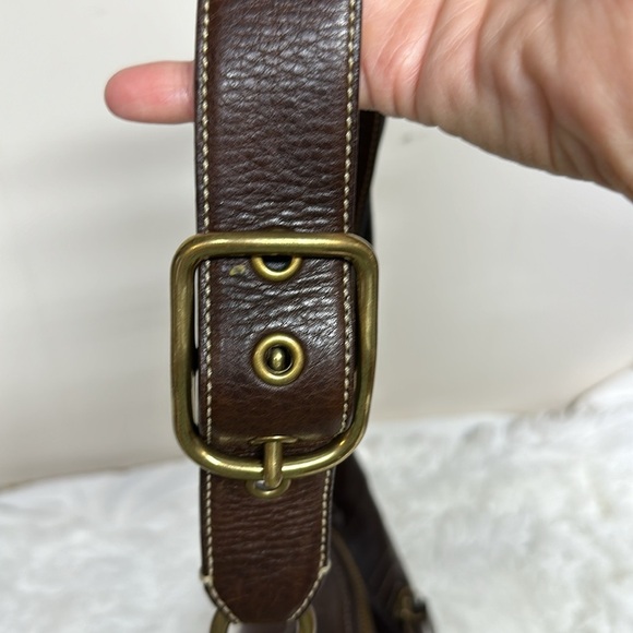 VINTAGE COACH CHELSEA  LACED DUFFLE CROSSBODY SHOULDER BAG 10399 Dark BROWN - Picture 7 of 13